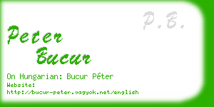 peter bucur business card
